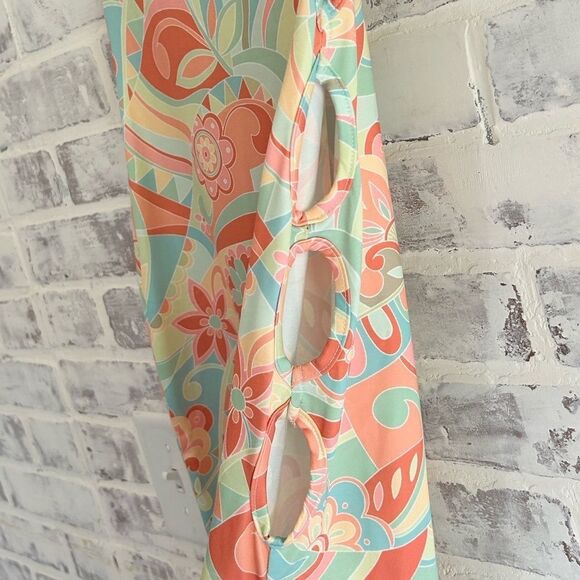 Princess Polly Anna Maxi Dress Pastel Multicolor w/ Slit and side cut out, sz 2 - Picture 7 of 8